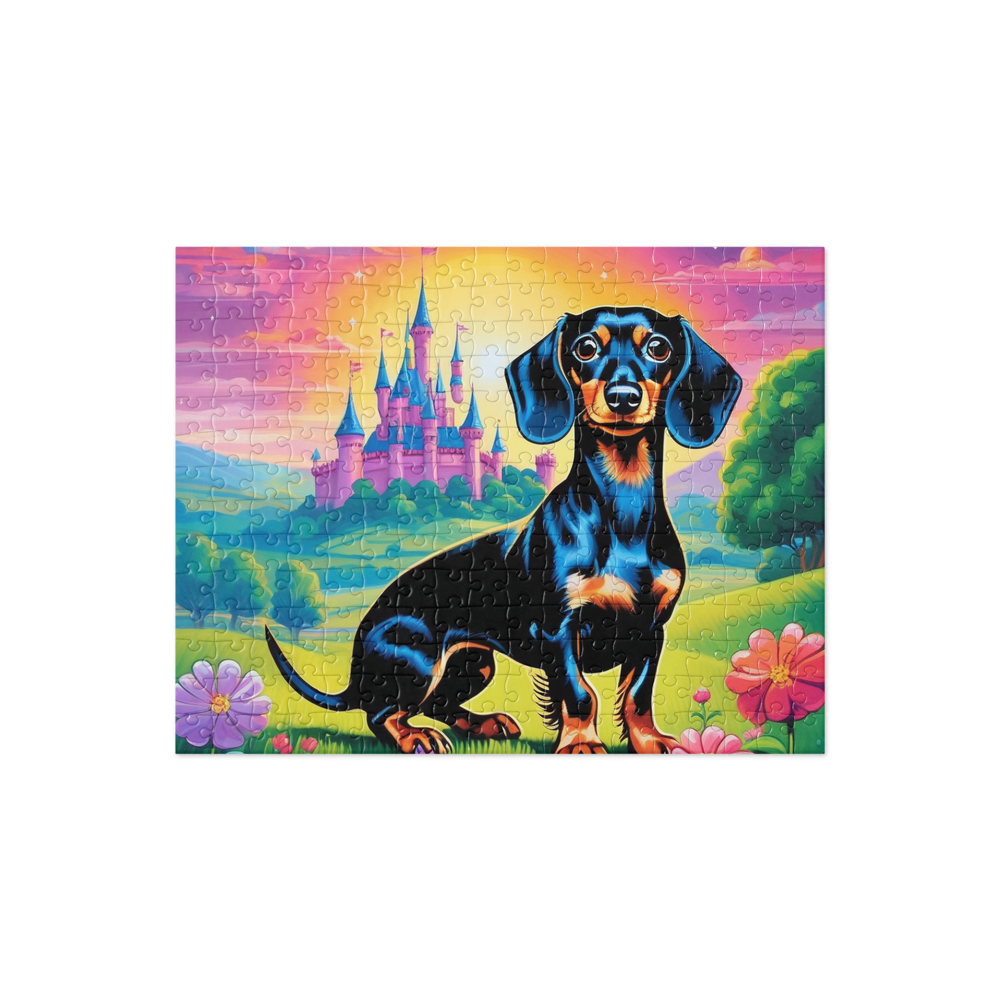 PugMug Custom Black Dachshund Jigsaw Puzzle