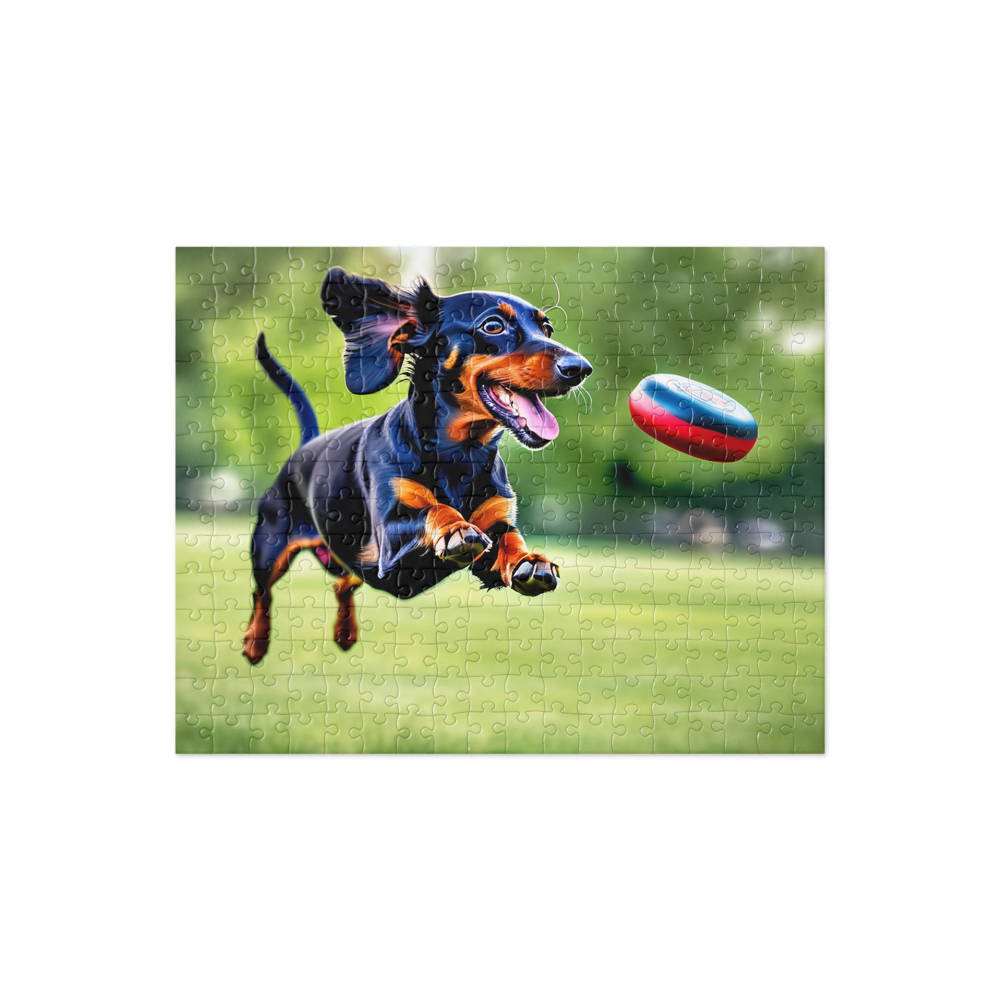 PugMug Custom Black Dachshund Jigsaw Puzzle