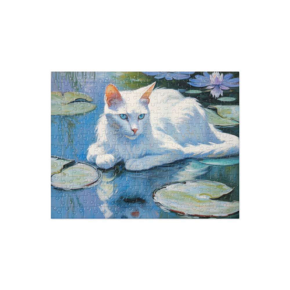 PugMug Custom White Companion Cat Jigsaw Puzzle