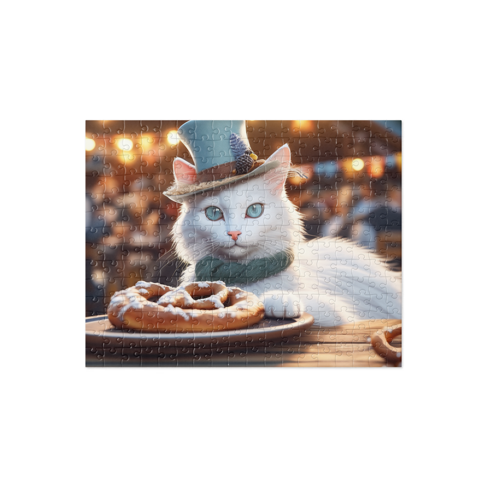 PugMug Custom White Companion Cat Jigsaw Puzzle