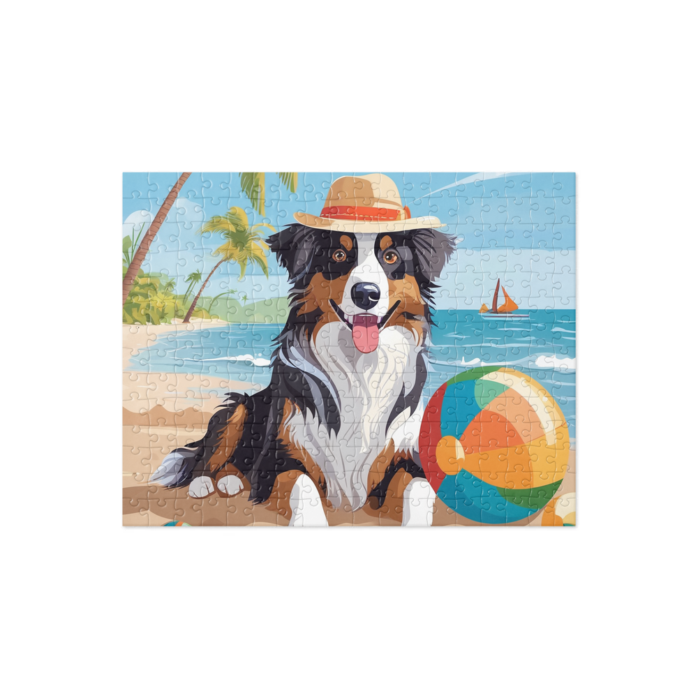 PugMug Custom Australian Shepherd Dog Jigsaw Puzzle