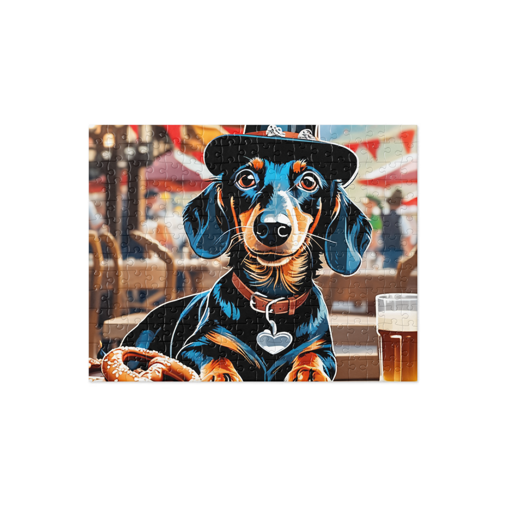 PugMug Custom Black Dachshund Jigsaw Puzzle