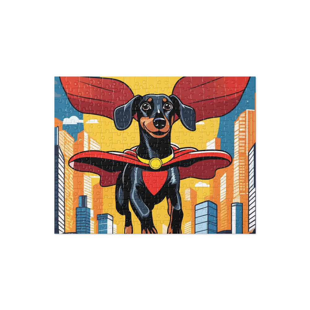 PugMug Custom Black Dachshund Jigsaw Puzzle