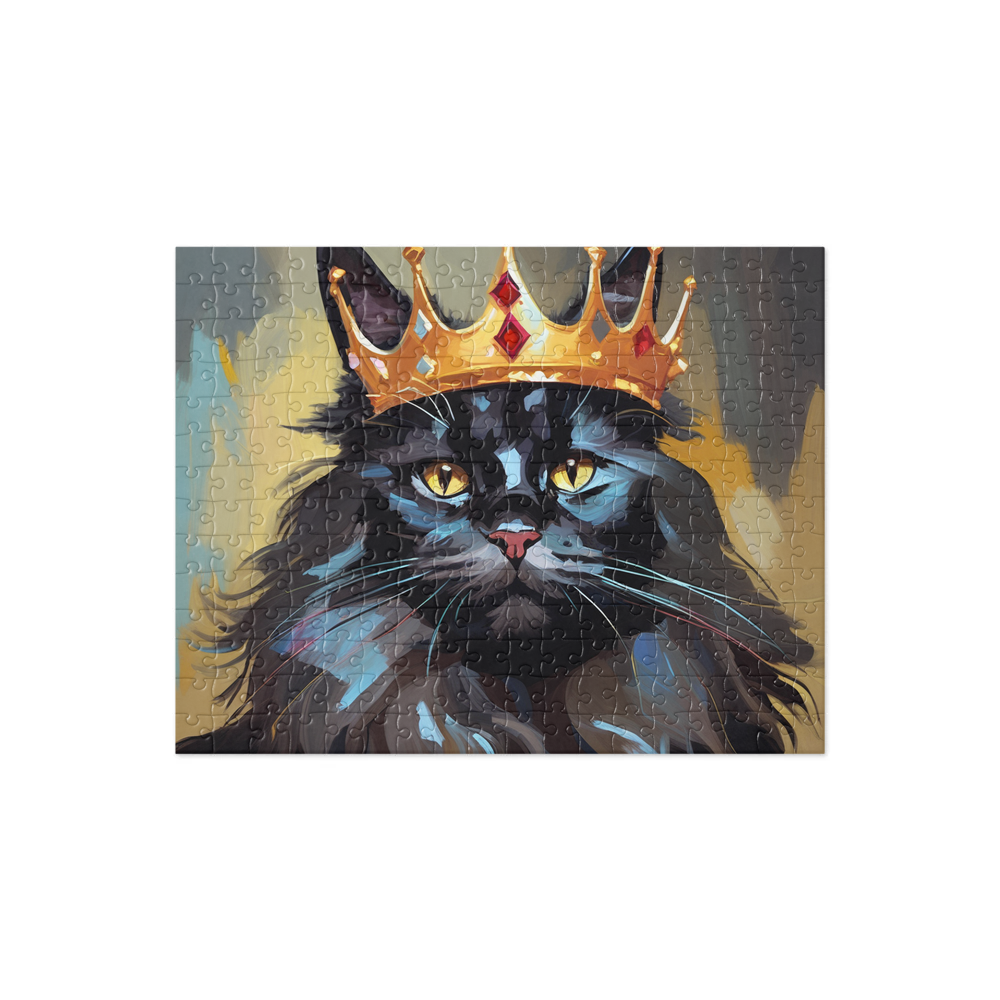 PugMug Custom Black Maine Coon Cat Jigsaw Puzzle
