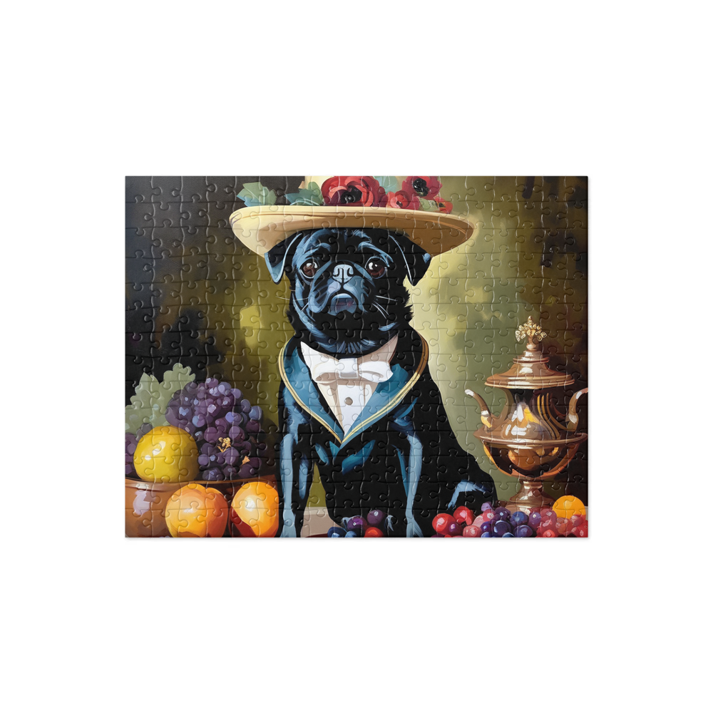 PugMug Custom Black Pug Jigsaw Puzzle