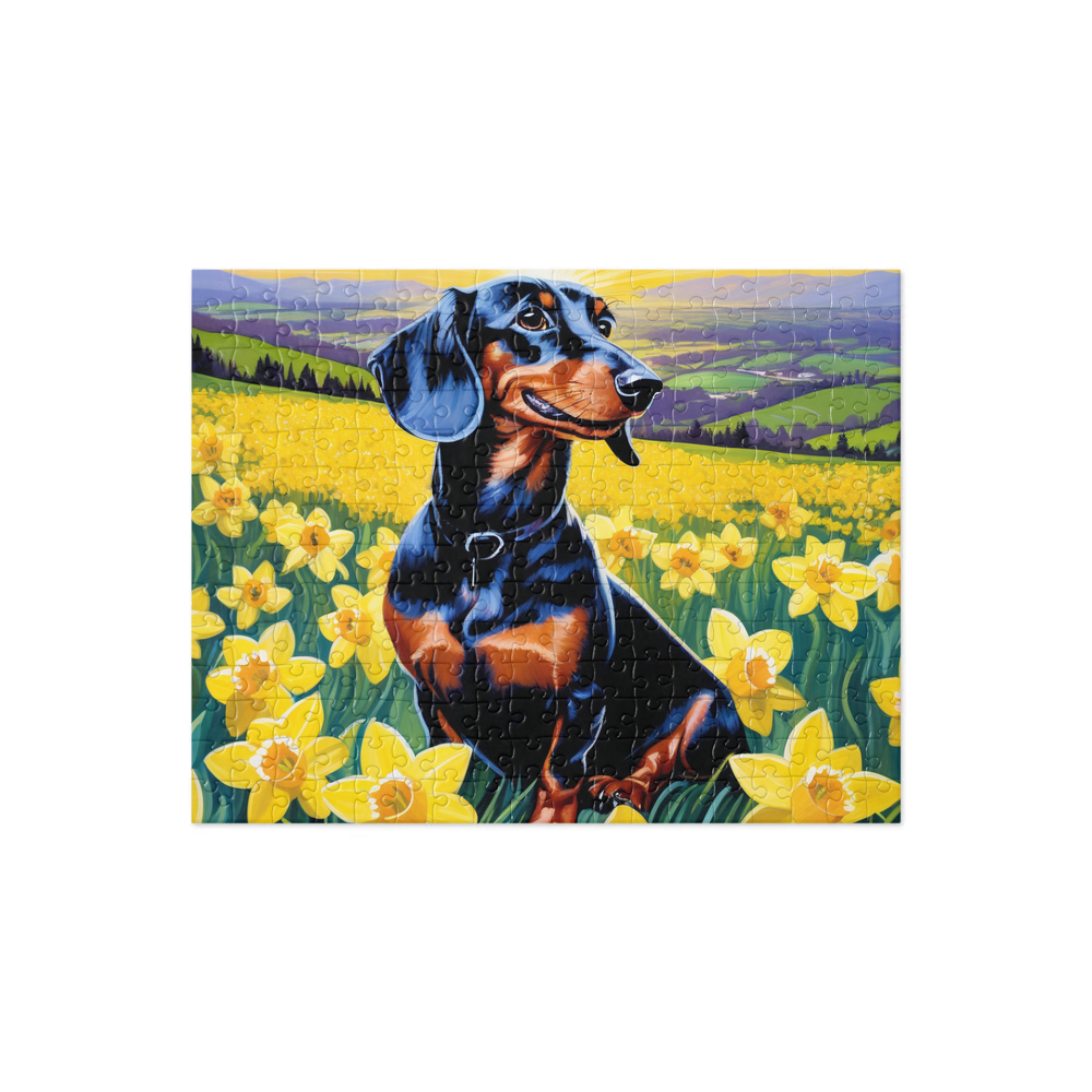 PugMug Custom Black Dachshund Jigsaw Puzzle