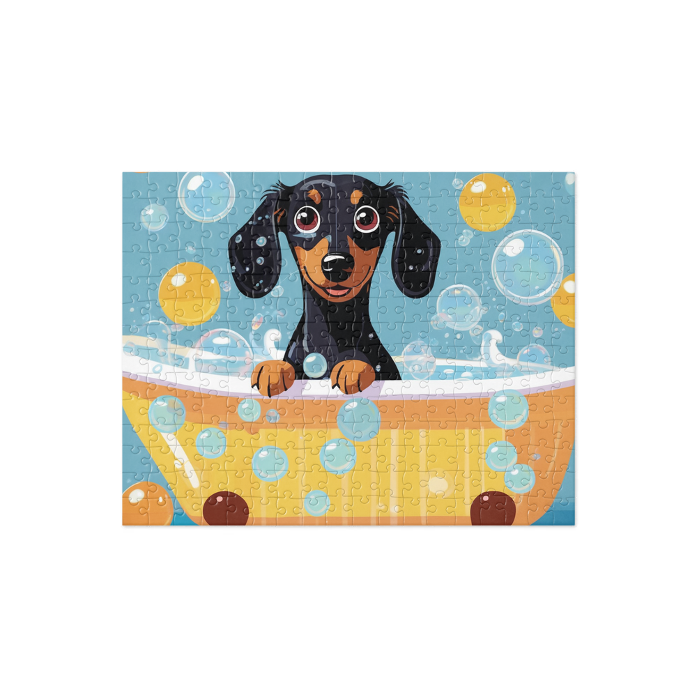PugMug Custom Black Dachshund Jigsaw Puzzle