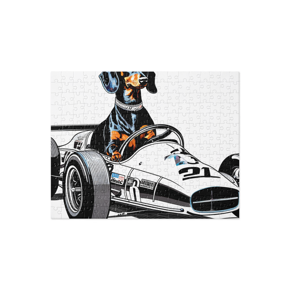 PugMug Custom Black Dachshund Jigsaw Puzzle