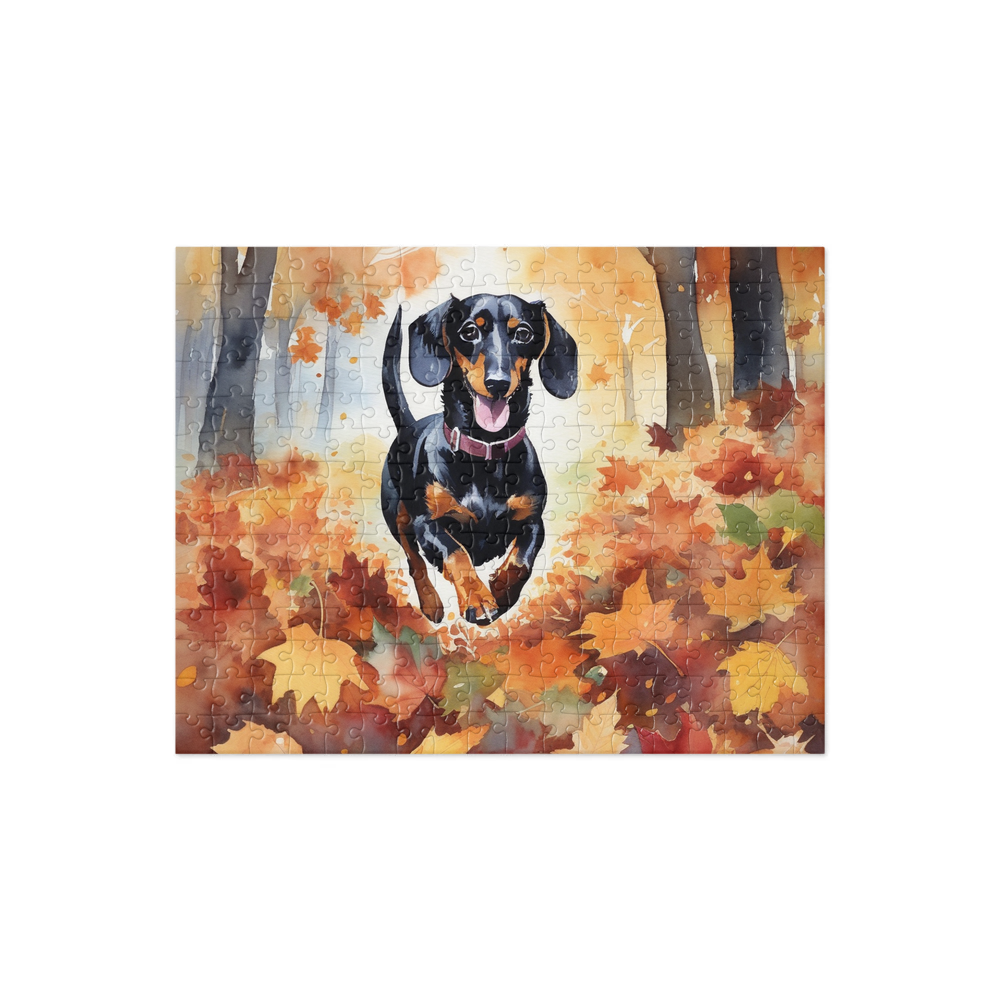 PugMug Custom Black Dachshund Jigsaw Puzzle