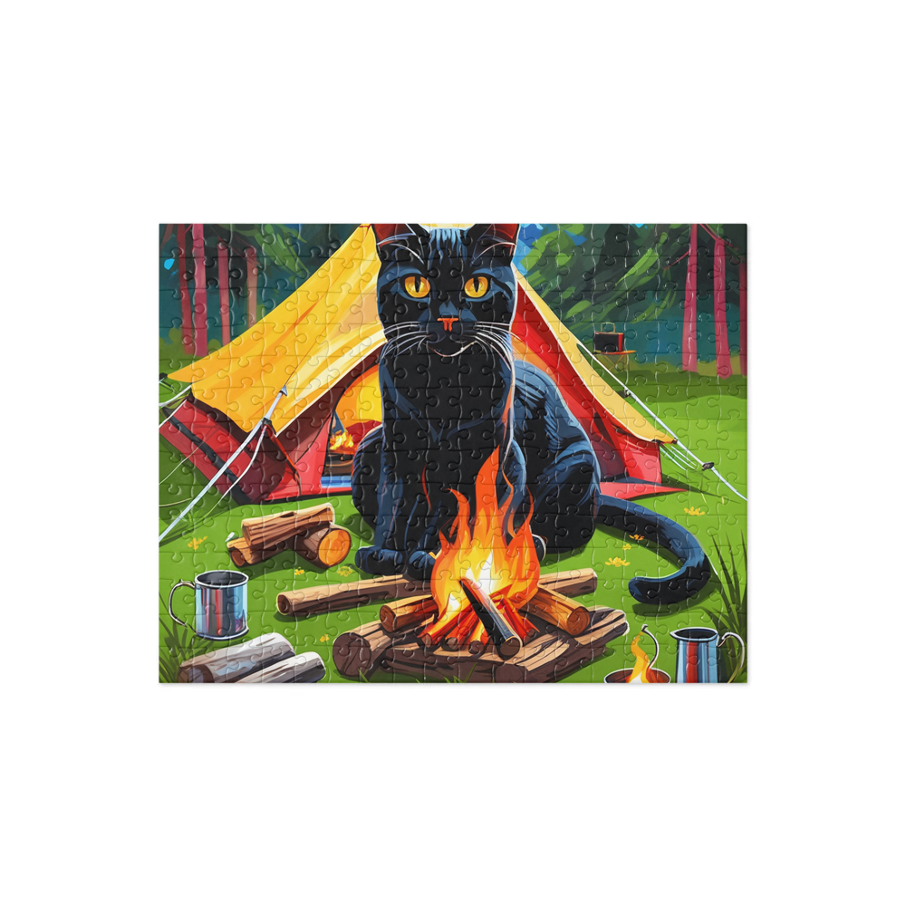 PugMug Custom Black Exotic Cat Jigsaw Puzzle