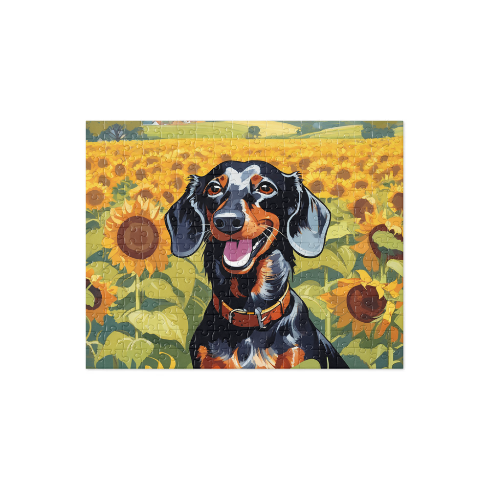 PugMug Custom Black Dachshund Jigsaw Puzzle