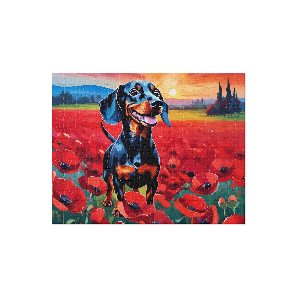 PugMug Custom Black Dachshund Jigsaw Puzzle