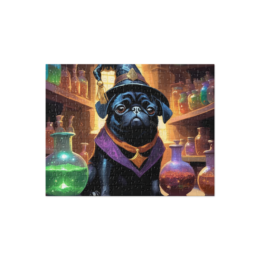 PugMug Custom Black Pug Jigsaw Puzzle