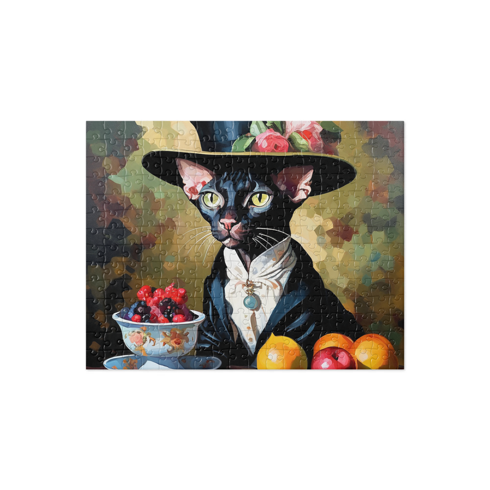 PugMug Custom Black Sphynx Cat Jigsaw Puzzle