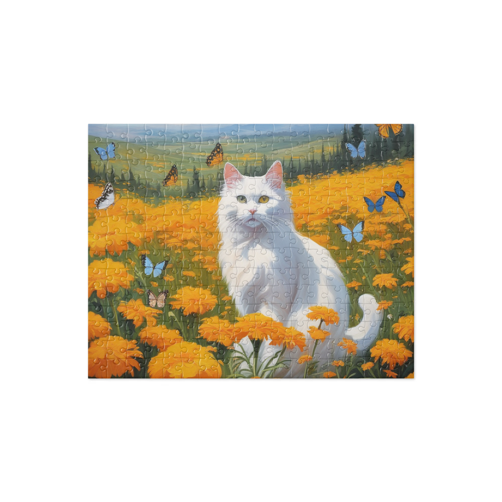 PugMug Custom White Companion Cat Jigsaw Puzzle