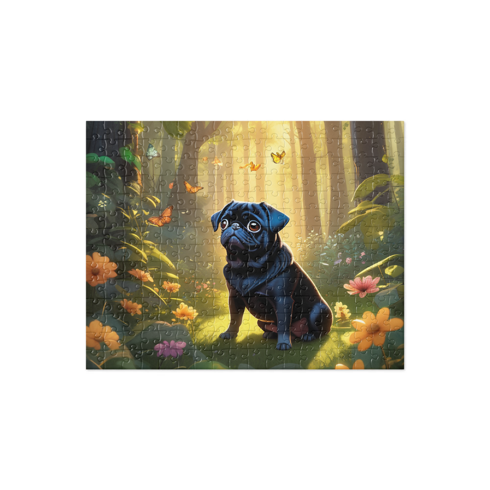 PugMug Custom Black Pug Jigsaw Puzzle