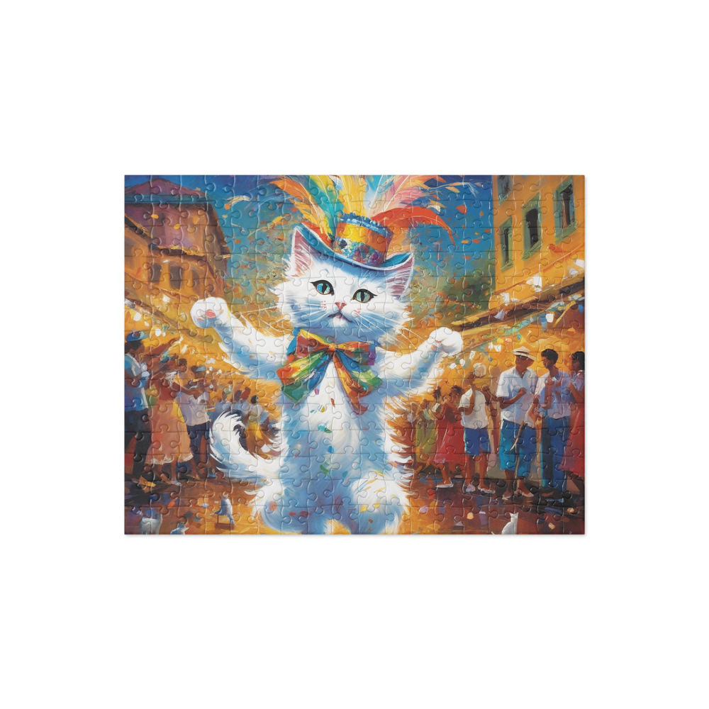 PugMug Custom White Companion Cat Jigsaw Puzzle