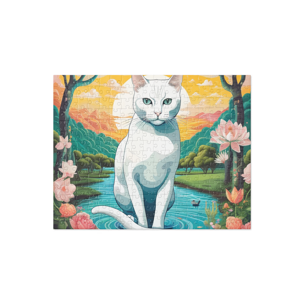 PugMug Custom White Companion Cat Jigsaw Puzzle