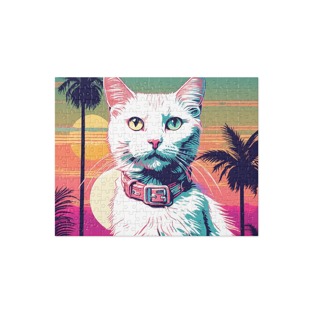 PugMug Custom White Companion Cat Jigsaw Puzzle