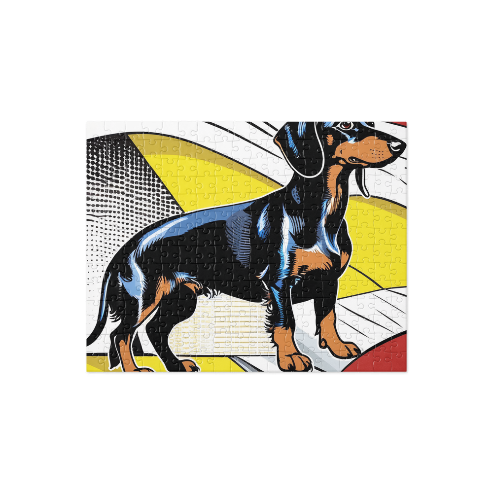 PugMug Custom Black Dachshund Jigsaw Puzzle