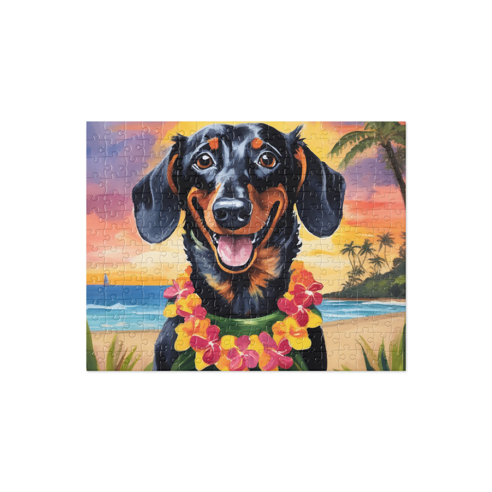 PugMug Custom Black Dachshund Jigsaw Puzzle