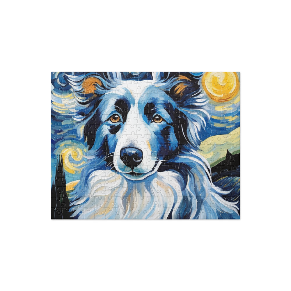 PugMug Custom Blue Merle Border Collie Jigsaw Puzzle
