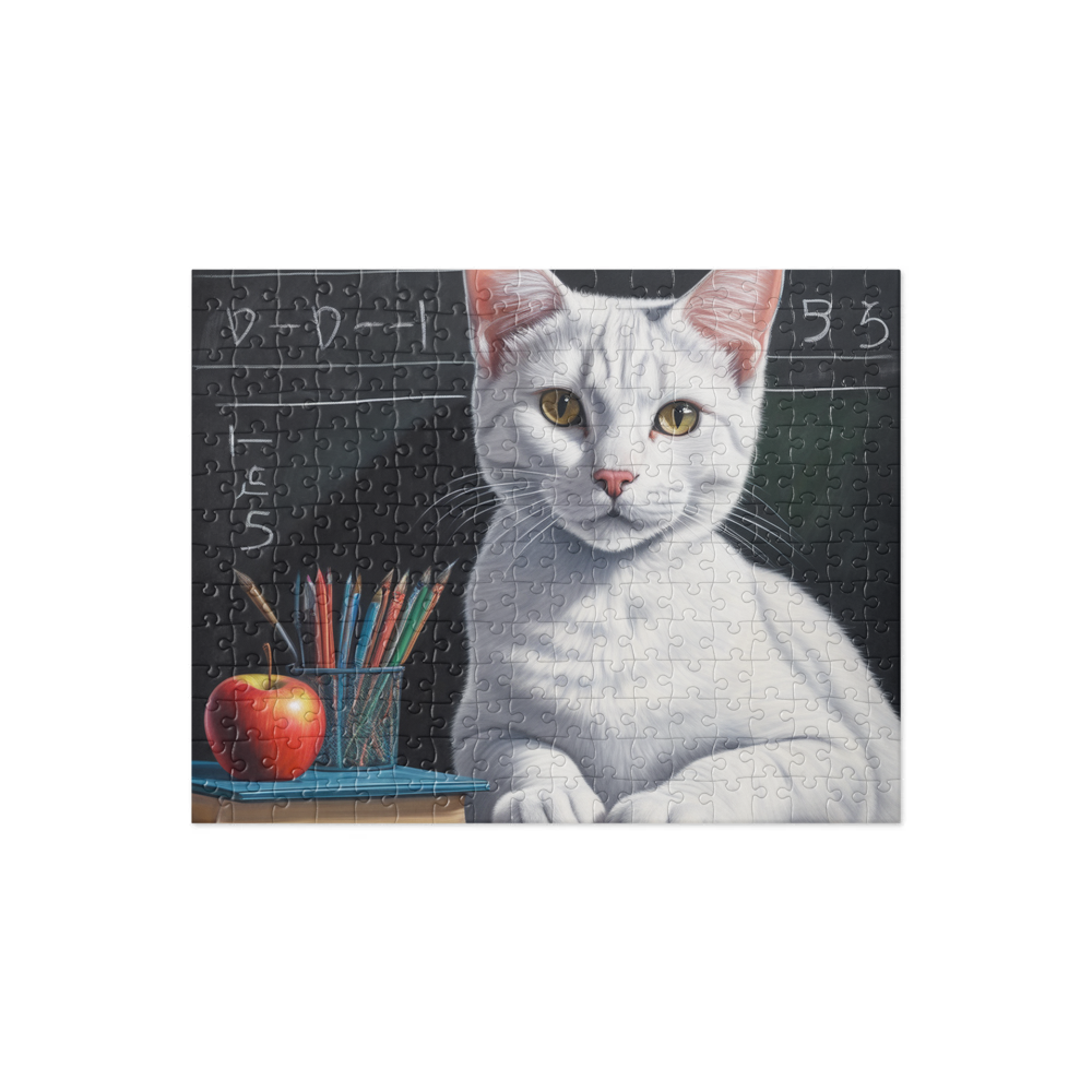 PugMug Custom White American Shorthair Cat Jigsaw Puzzle