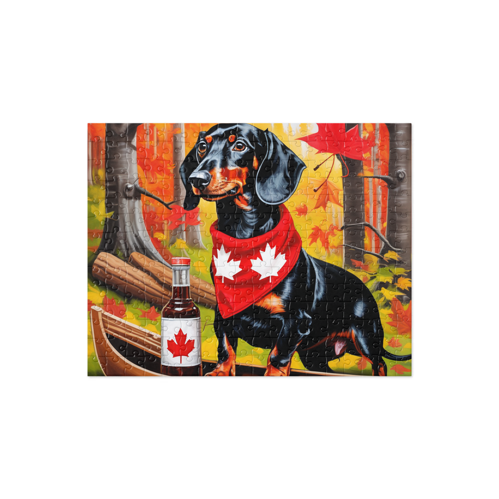 PugMug Custom Black Dachshund Jigsaw Puzzle