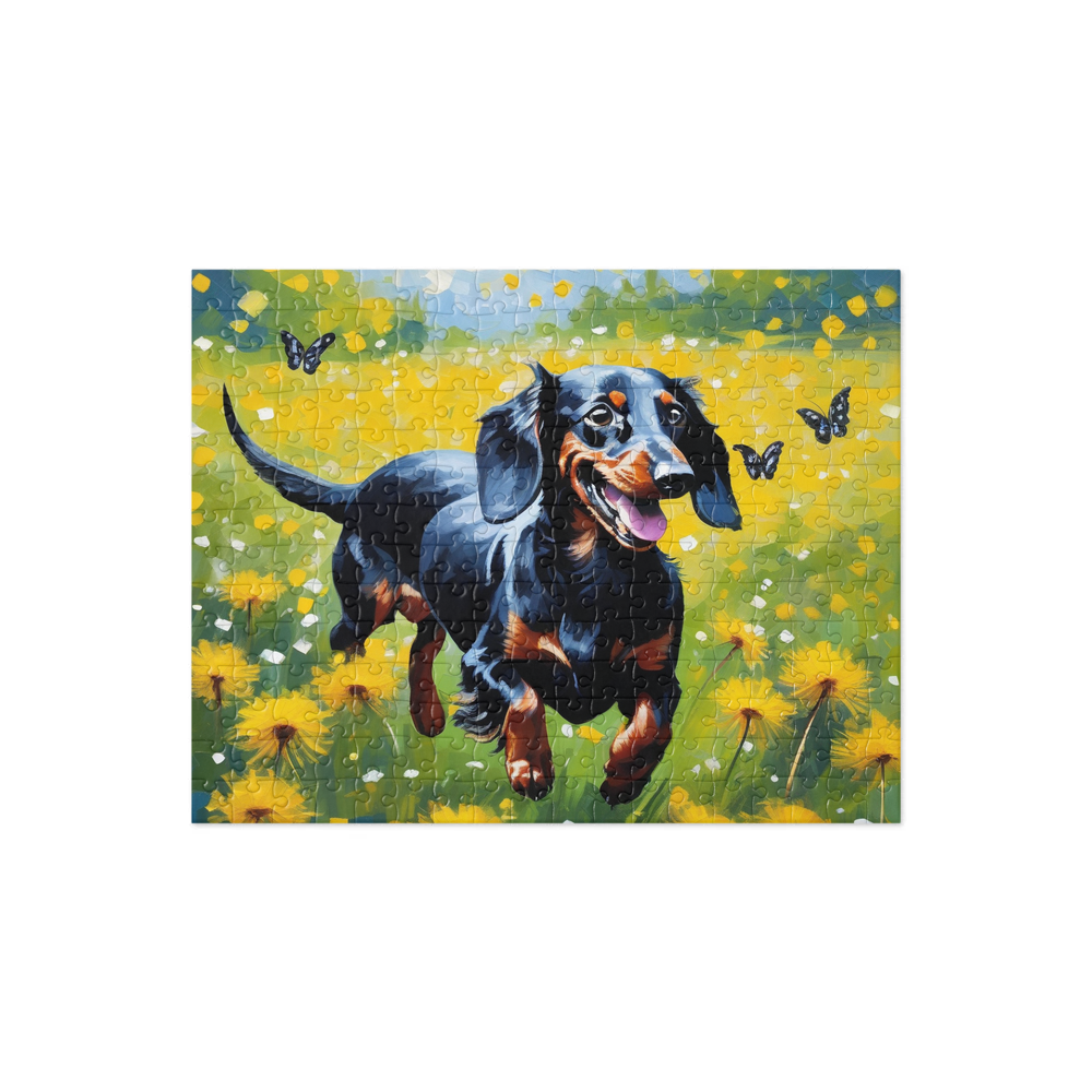 PugMug Custom Black Dachshund Jigsaw Puzzle