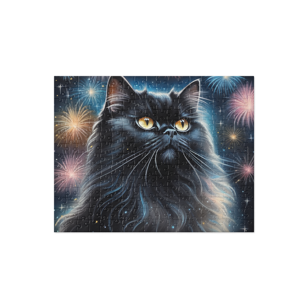 PugMug Custom Black Persian Cat Jigsaw Puzzle