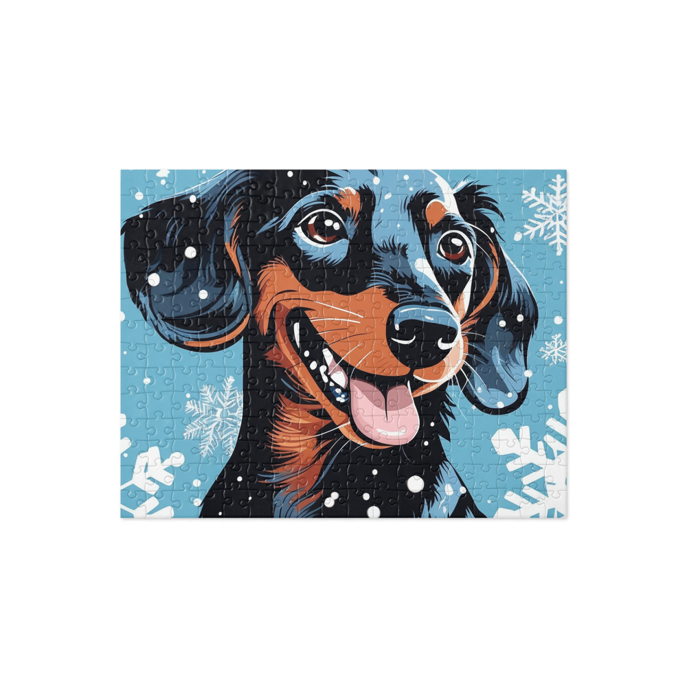 PugMug Custom Black Dachshund Jigsaw Puzzle