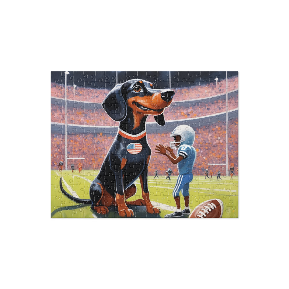 PugMug Custom Black Dachshund Jigsaw Puzzle