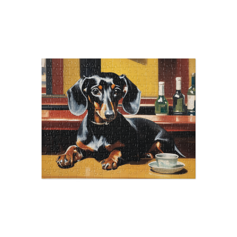 PugMug Custom Black Dachshund Jigsaw Puzzle