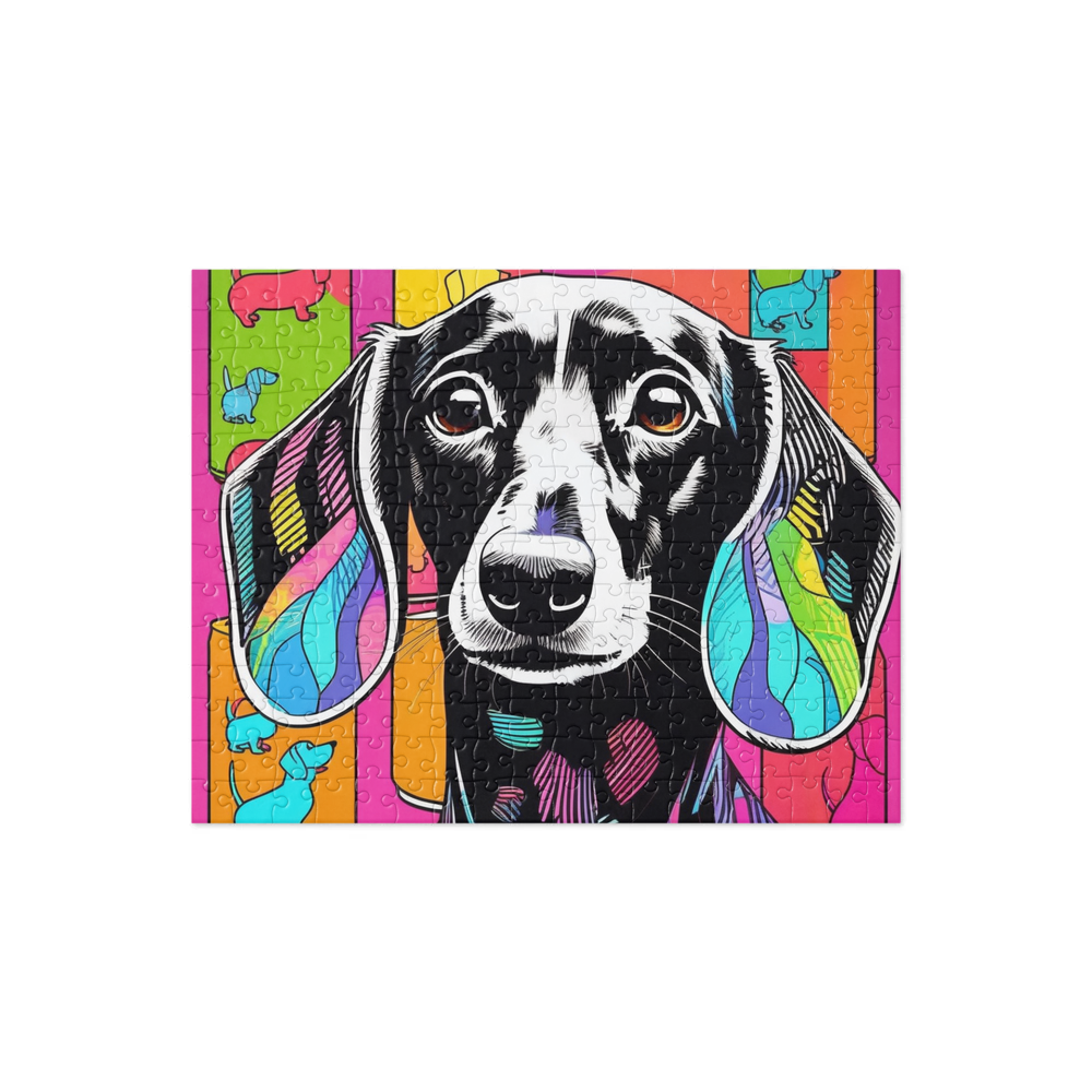 PugMug Custom Black Dachshund Jigsaw Puzzle