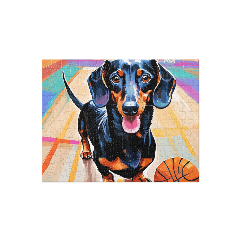 PugMug Custom Black Dachshund Jigsaw Puzzle