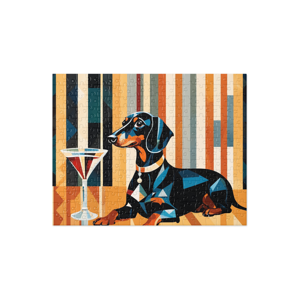 PugMug Custom Black Dachshund Jigsaw Puzzle