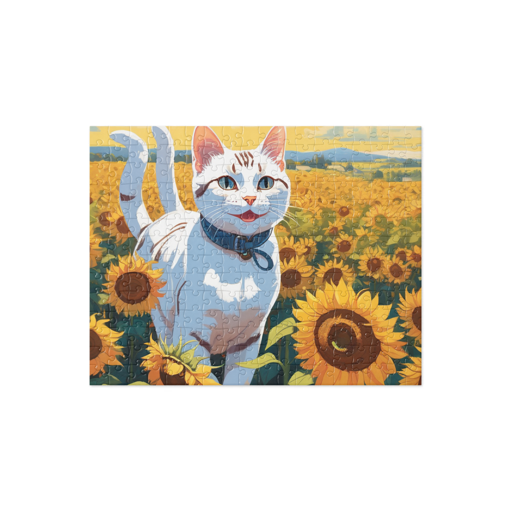 PugMug Custom White American Shorthair Cat Jigsaw Puzzle