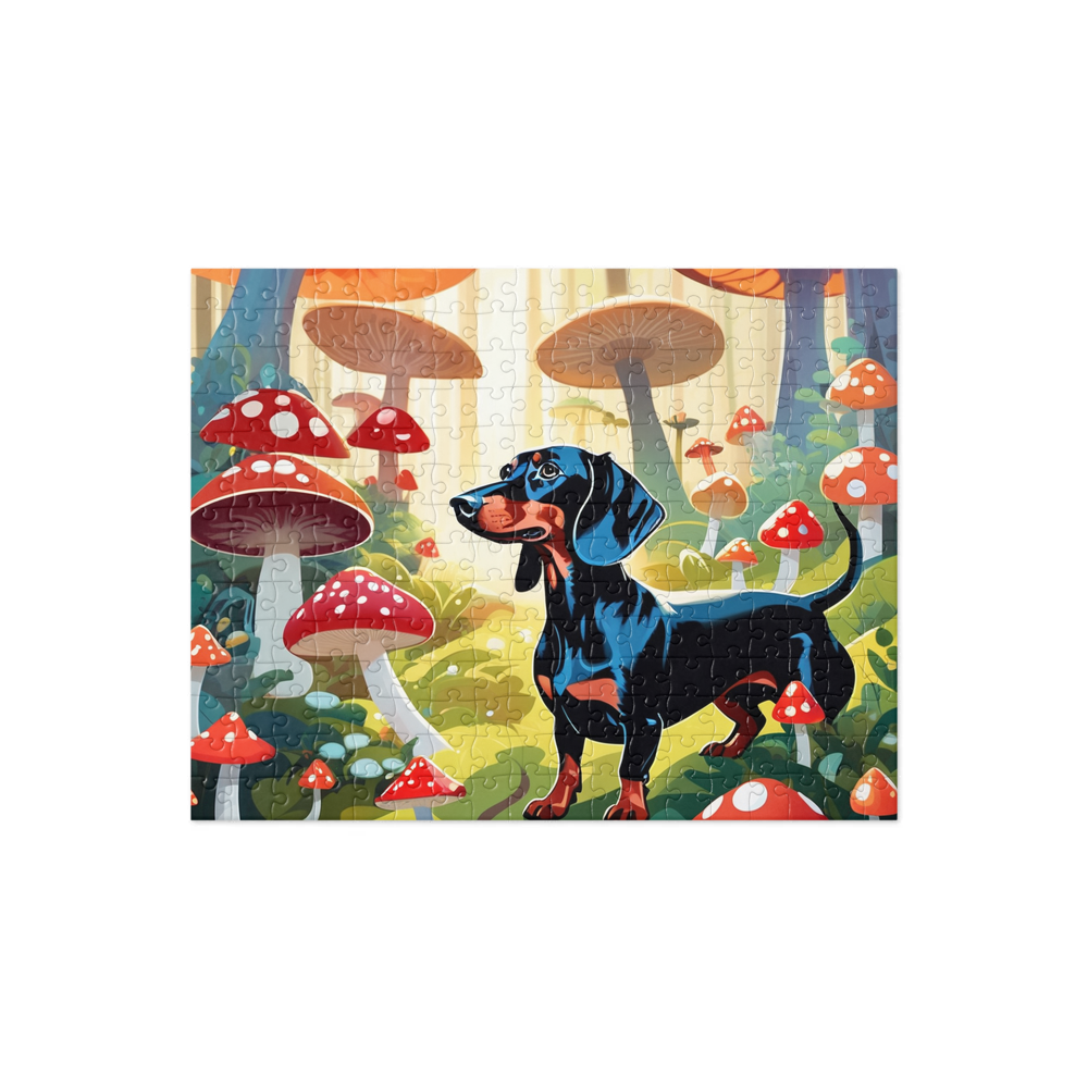 PugMug Custom Black Dachshund Jigsaw Puzzle