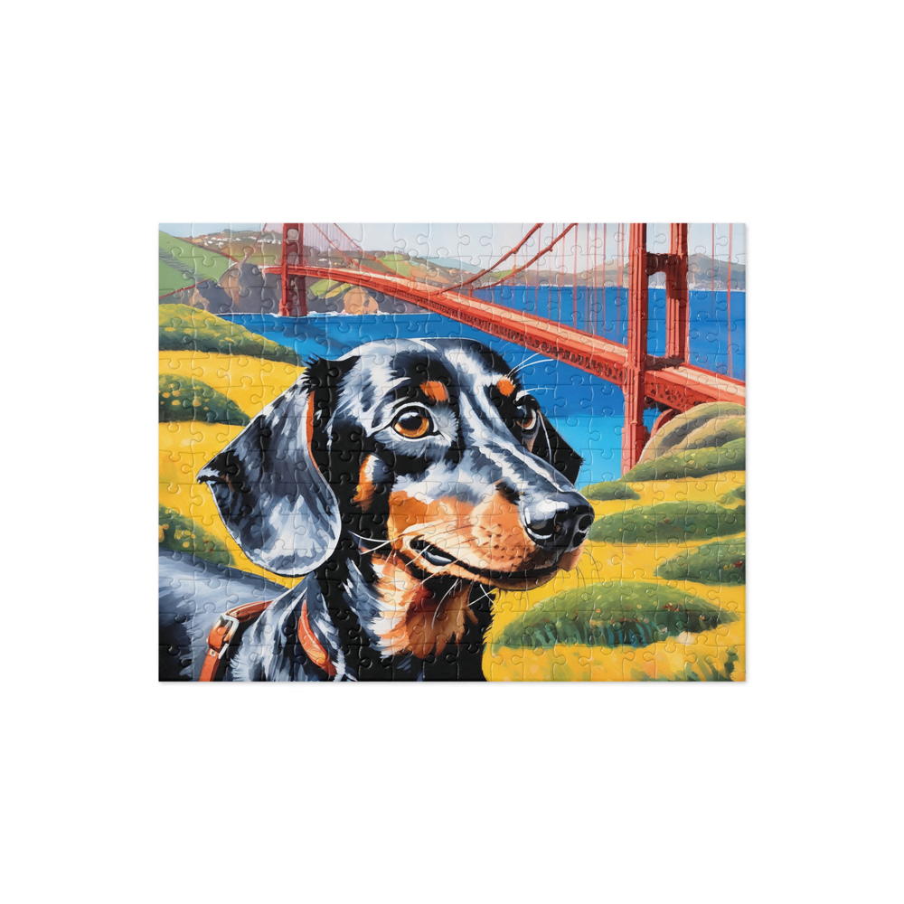 PugMug Custom Black Dachshund Jigsaw Puzzle