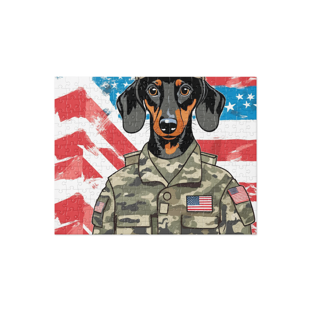 PugMug Custom Black Dachshund Jigsaw Puzzle