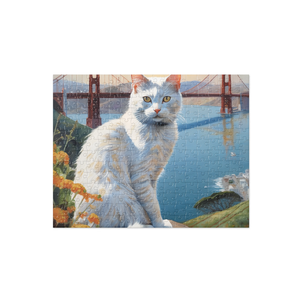 PugMug Custom White Companion Cat Jigsaw Puzzle