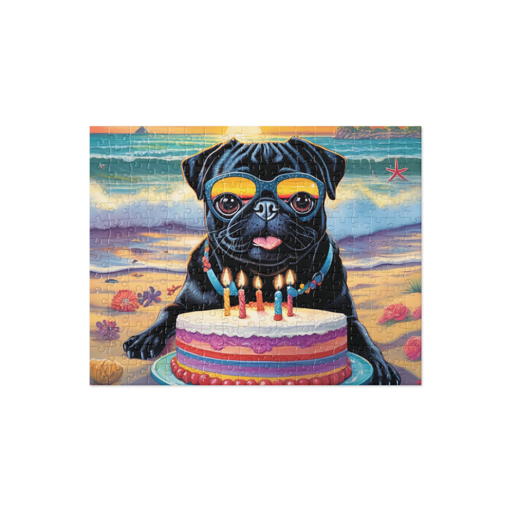 PugMug Custom Black Pug Jigsaw Puzzle
