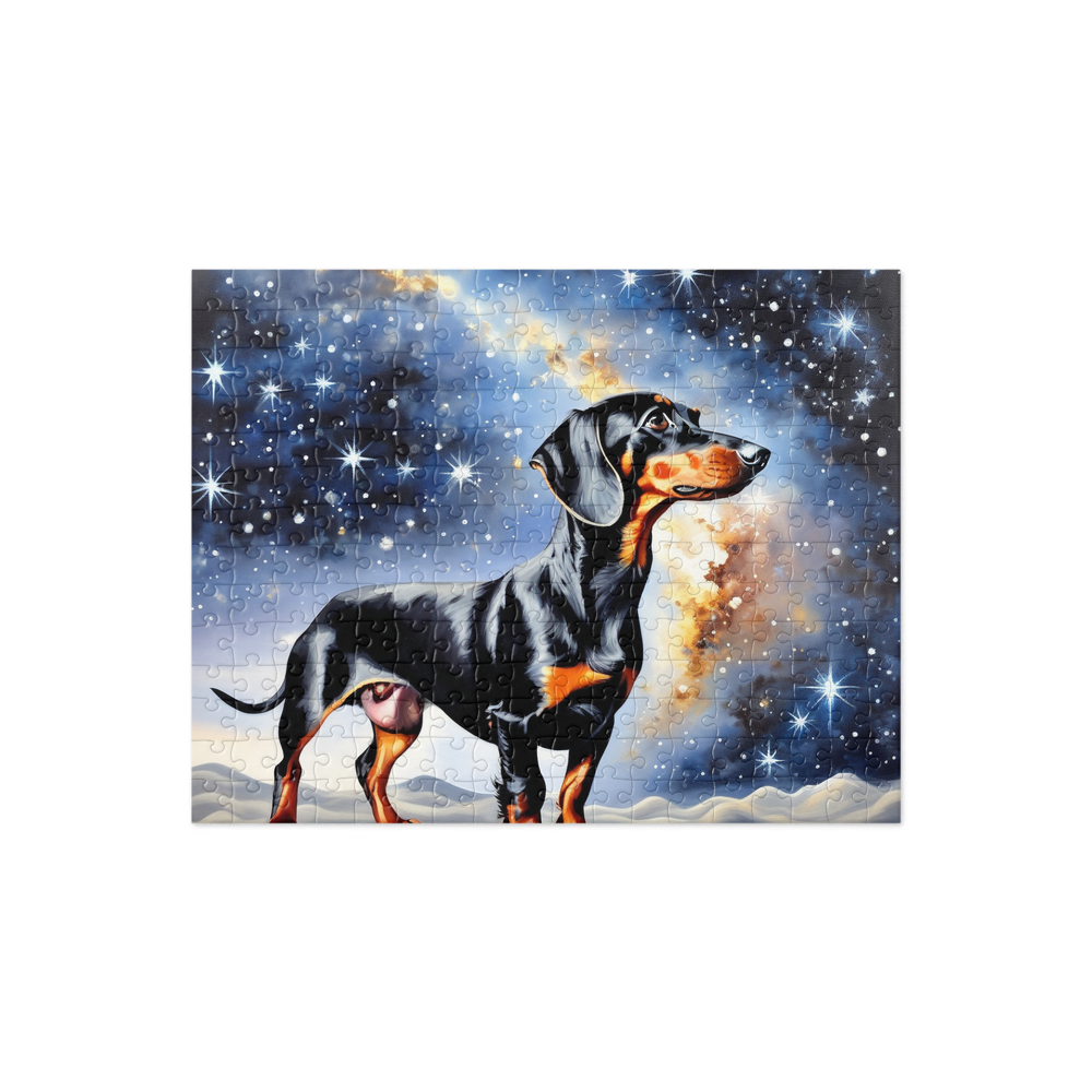 PugMug Custom Black Dachshund Jigsaw Puzzle