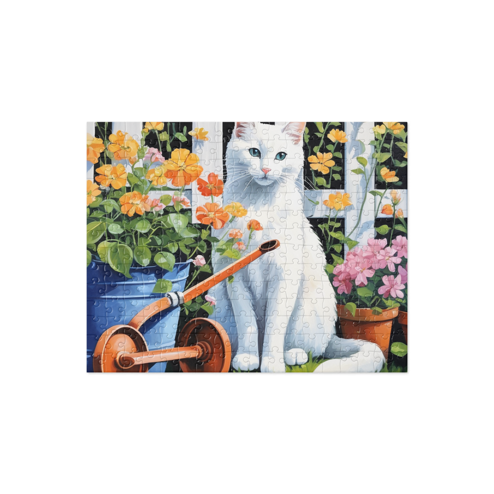 PugMug Custom White Companion Cat Jigsaw Puzzle