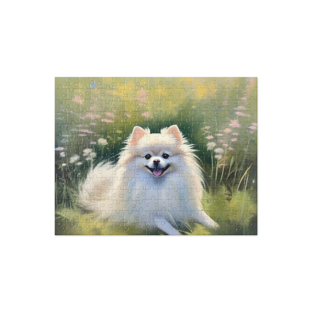 PugMug Custom White Pomeranian Jigsaw Puzzle