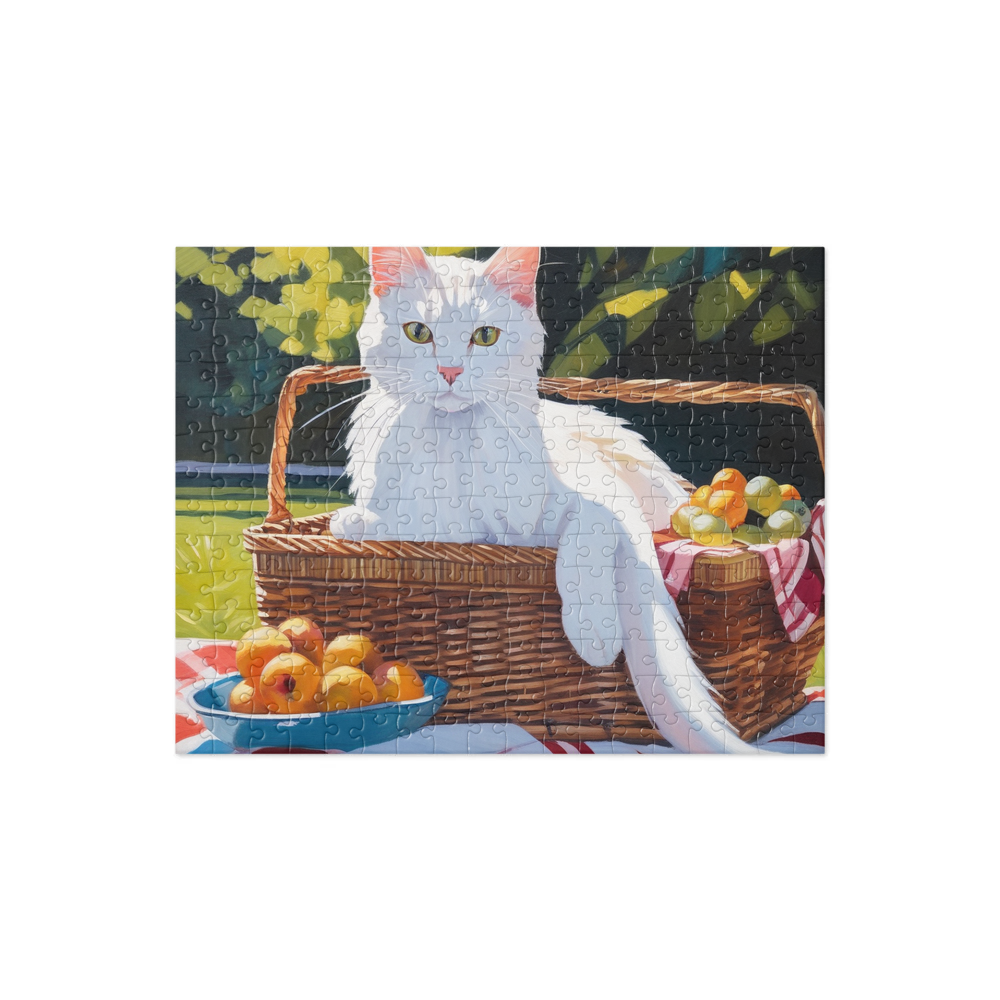 PugMug Custom White Companion Cat Jigsaw Puzzle