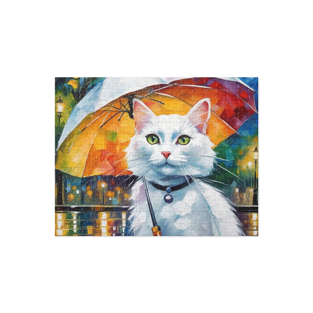 PugMug Custom White Companion Cat Jigsaw Puzzle