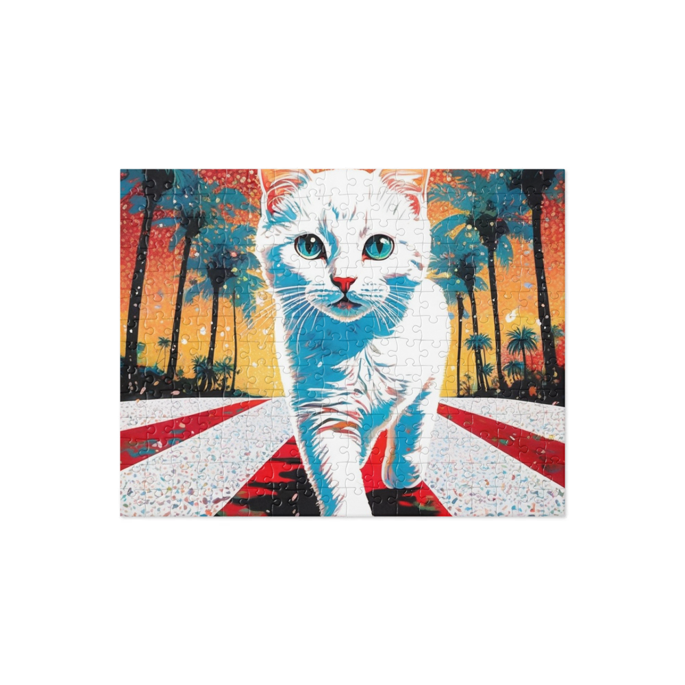 PugMug Custom White Companion Cat Jigsaw Puzzle