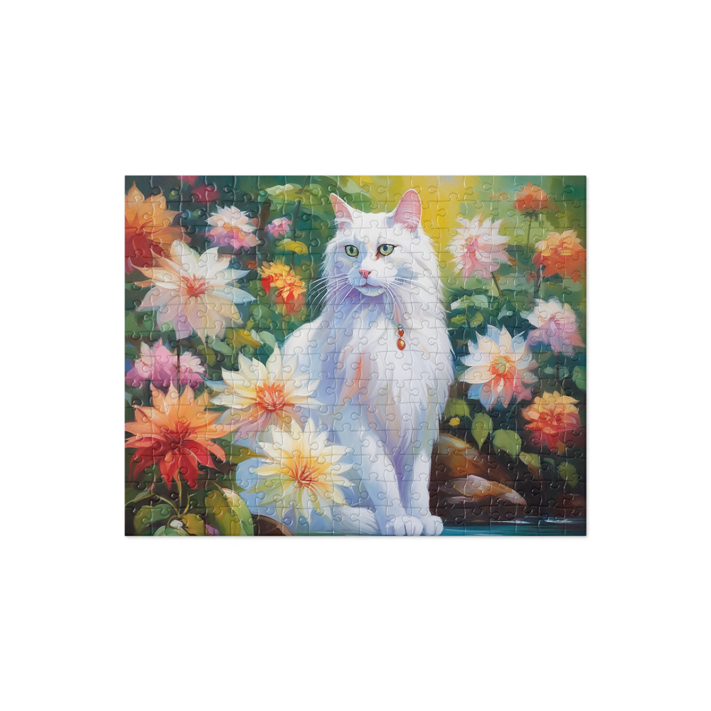 PugMug Custom White Companion Cat Jigsaw Puzzle