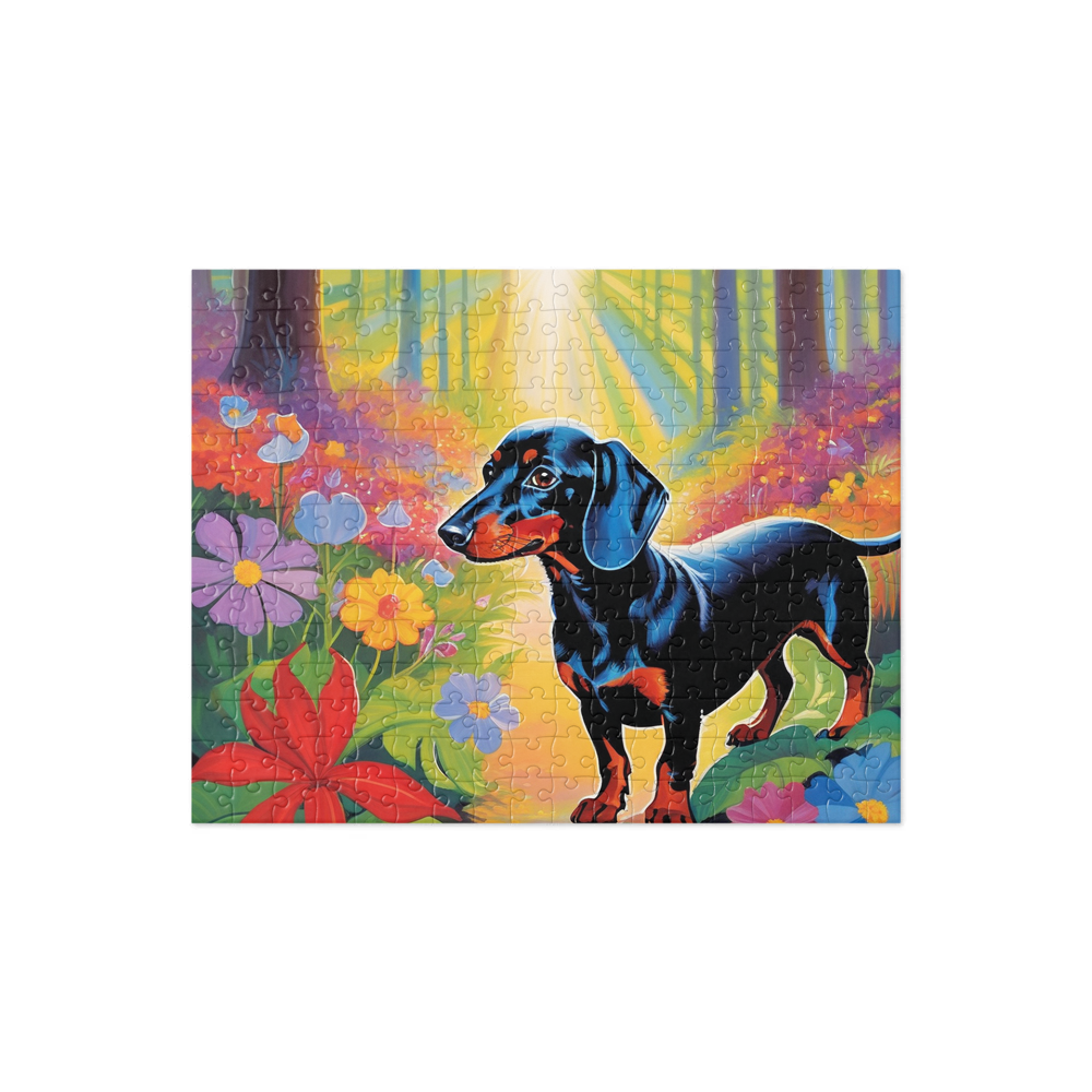 PugMug Custom Black Dachshund Jigsaw Puzzle